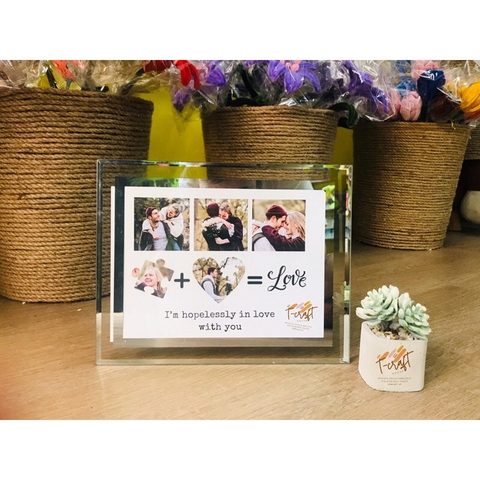 KHUNG ẢNH ĐỂ BÀN MẶT KÍNH PHA LÊ TRÀN VIÊN T-CRAFT (NHẬN IN ẢNH THEO YÊU CẦU)