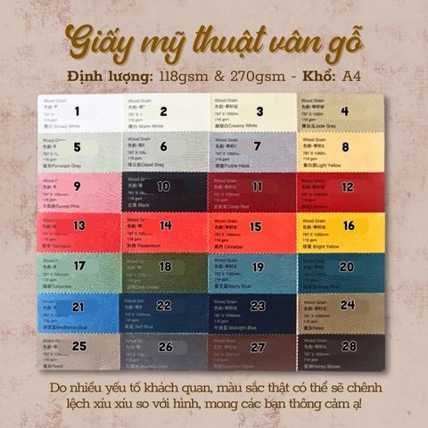 GIẤY MỸ THUẬT VÂN GỖ CHÌM DÀY 118gsm SIÊU ĐẸP LÀM THIỆP/CRAPBOOK T.CRAFT HOUSE