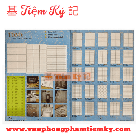 Giấy decal Tomy nhiều khổ trong hộp