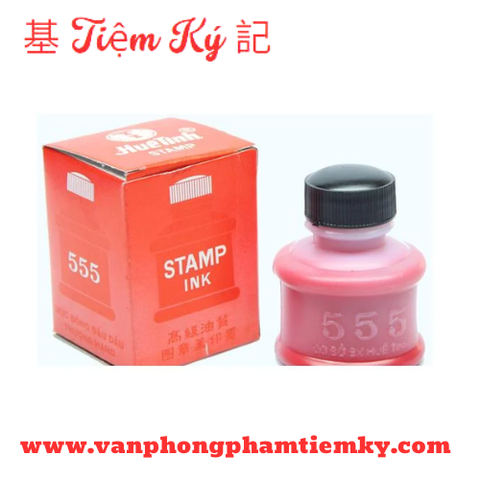 Mực 555 Huệ Tinh đen đỏ hộp giấy