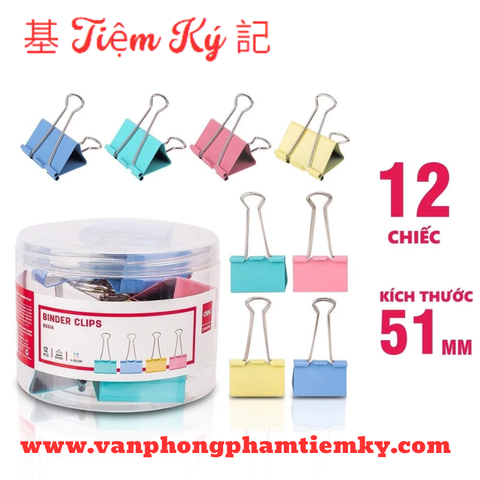 Kẹp Bướm màu 51mm (1 Hộp 12 cái)