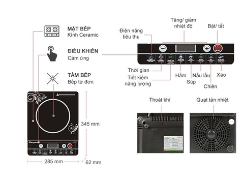 [HÀNG CHÍNH HÃNG] Bếp điện từ Kangaroo KG420I