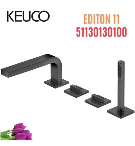 Vòi sen bồn tắm 4 chân đen Keuco Edition 11 51130130100