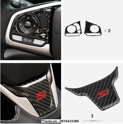 Trang trí nội thất bằng sợi carbon dẻo kiểu Si cho Civic 2016-2020