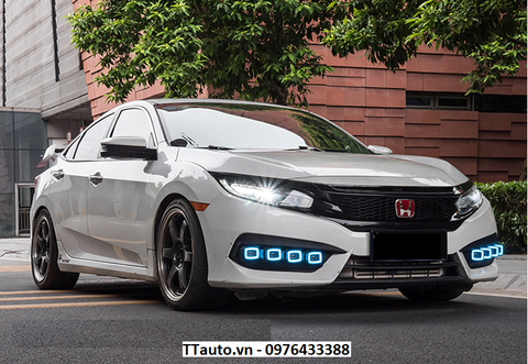 Cụm đèn LED gầm trước kiểu Bugatti Veyron cho Civic 2016-2018