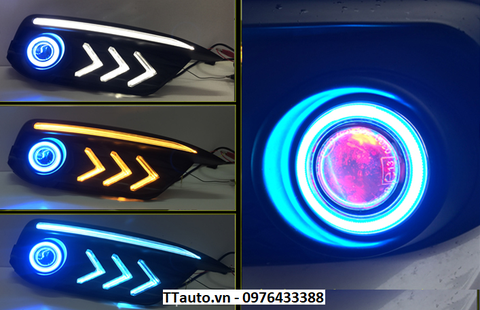 LED gầm trước kiểu máy bay có viền mí cho Civic 2016-2018