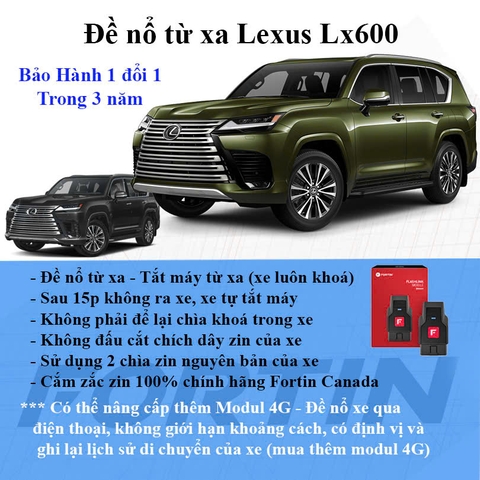 Đề nổ từ xa Lexus Lx600 2022 – 2026 qua chìa zin 100%