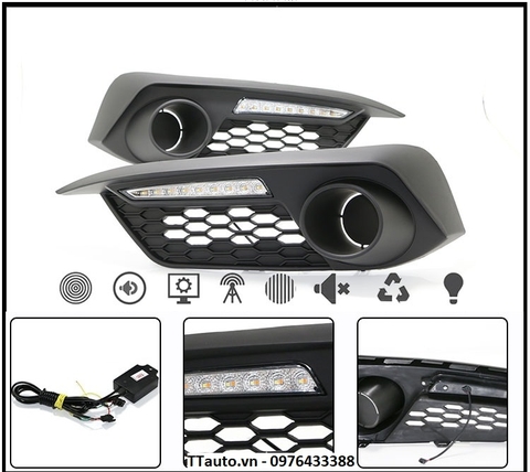 Đèn Led gầm trước kiểu viền ngắn cho Civic 2016-2018