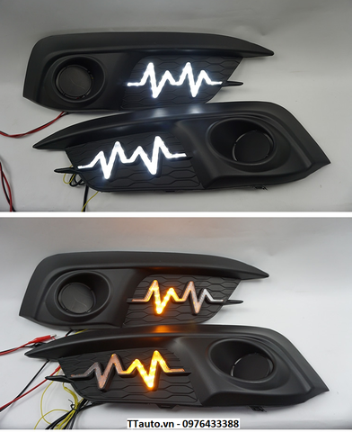 Cụm đèn led gầm trước sau kiểu tia chớp cho Civic 2016-2018 (Mẫu 1)