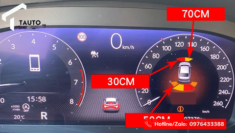 Cảm biến tiến lùi 8 mắt hiển thị màn hình hỗ trợ đỗ xe cho Civic 2022