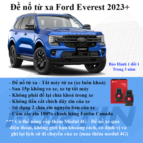 Đề nổ từ xa qua chìa zin cho Ford Everest 2023 – 2024 – 2025