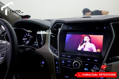Gắn màn hình gối đầu Android Hyundai Santafe 2019