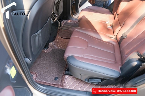 Lót sàn da full cốp cho Hyundai Santafe 2019