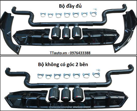 Tổng hợp Một số mẫu Lip pô và ống xả Civic 2016-2020