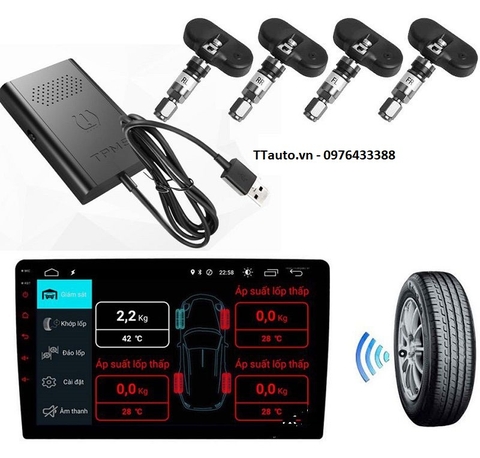 CẢM BIẾN ÁP SUẤT LỐP ANDROID | TPMS MÀN ANDROID 2021
