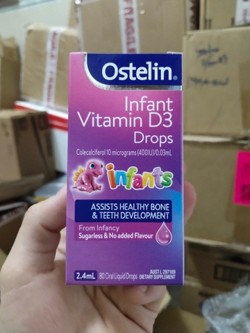 Vitamin D3 dạng nước cho bé từ 6 tháng tuổi Ostelin Kids Vitamin D3 Liquid của Úc 20ml