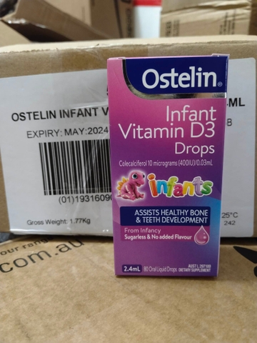 Vitamin D3 dạng nước cho bé từ 6 tháng tuổi Ostelin Kids Vitamin D3 Liquid của Úc 20ml