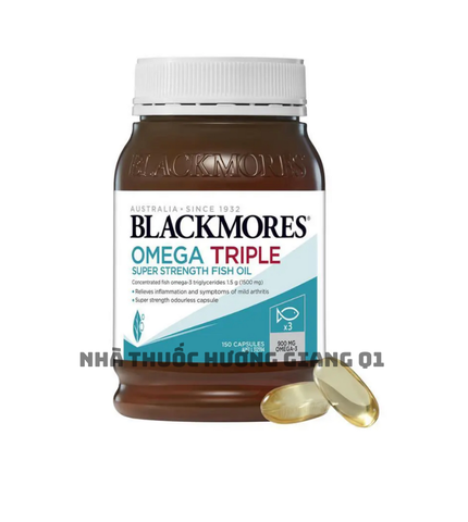 Dầu cá hàm lượng cao Blackmores Omega Triple Super Strength Fish Oil của Úc 60 viên