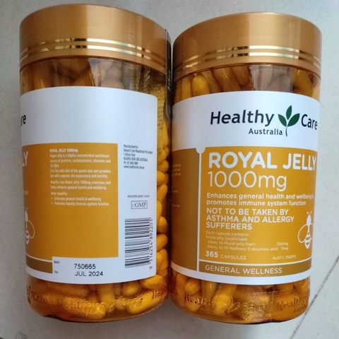 (Mẫu mới) Sữa Ong Chúa Healthy care Royal Jelly 1000mg 365 viên