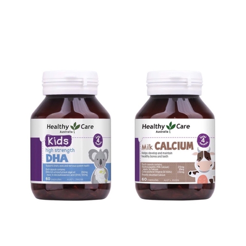 Combo DHA Healthy Care, Canxi Healthy Care Cho Bé Từ 4 Tháng Tuổi