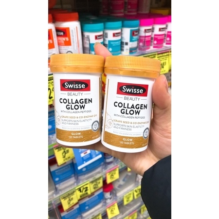 Collagen Glow Swisse Viên Uống Đẹp Da,Căng Bóng Da, Chống Lão Hoá Da 60 Viên/ 120 Viên