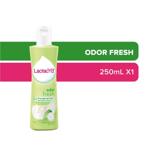 Dung dịch vệ sinh phụ nữ Lactacyd Odor Fresh (Lá trầu) giúp ngăn mùi 24h