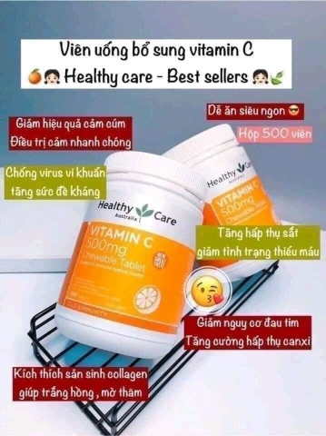 Healthy Care Vitamin C 500mg - Viên Nhai Vitamin C 500 Viên