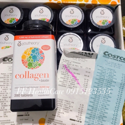 Collagen Mỹ 390 Viên, Collagen Youtheory Viên Uống Đẹp Da, Chống Lão Hoá