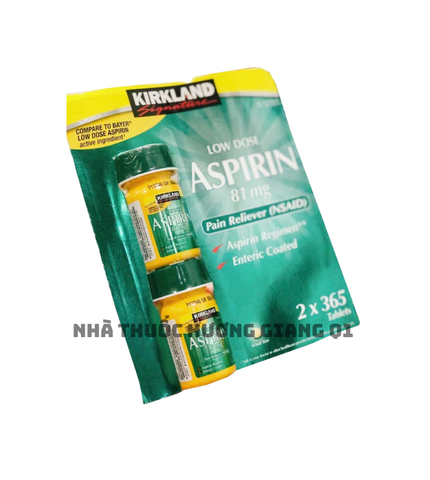 Viên Aspirin Kirkland 81mg Bảo Vệ Tim Mạch, Ngăn Ngừa Đột Quỵ - Set 2 hộp