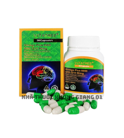 Viên uống bổ não Vitatree Ginkgo Plus 6000 Mg with CQ10 50mg