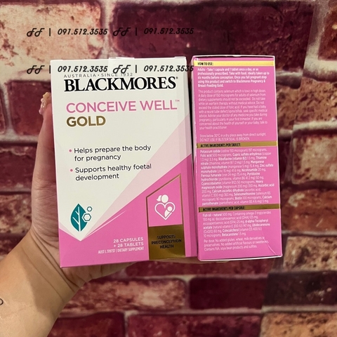 Viên Bổ Trứng Blackmores- Tăng Khả Năng Thụ Thai Blackmores Conceive Well Gold 56 Viên Úc
