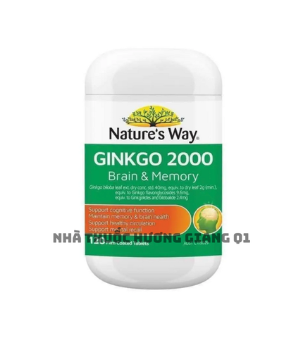 Viên uống bổ não Ginkgo Biloba 2000mg Nature Way 120 Viên