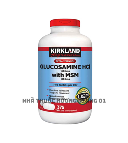 Bổ Xương Khớp Kirkland Glucosamine HCL MSM 1500mg Mỹ 375 Viên Nắp Đỏ
