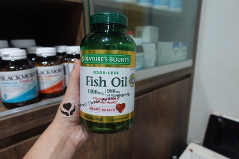 Dầu Cá Omega 3 Nature's Bounty Fish Oil 1400mg 130 viên không mùi- Bổ tim mạch, mắt, khớp