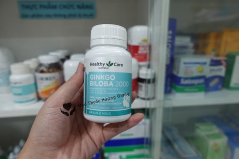 Bổ Não Ginkgo Biloba Healthy Care 2000mg 100 Viên- Giảm đau đầu, mất ngủ