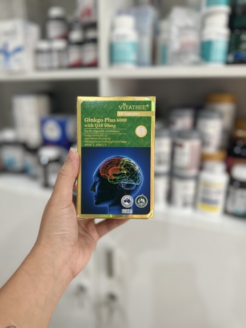 Viên uống bổ não Vitatree Ginkgo Plus 6000 Mg with CQ10 50mg