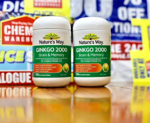 Viên uống bổ não Ginkgo Biloba 2000mg Nature Way 120 Viên