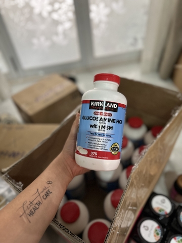 Bổ Xương Khớp Kirkland Glucosamine HCL MSM 1500mg Mỹ 375 Viên Nắp Đỏ