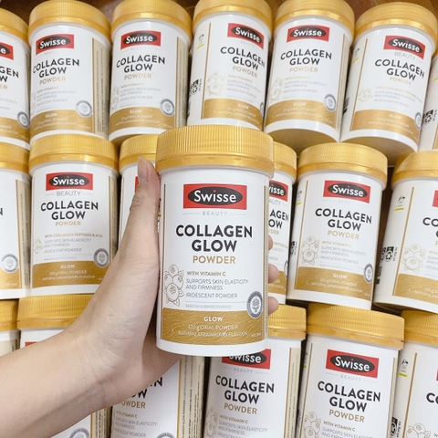 Bột uống Collagen Glow Swisse 120gr Úc- Ngừa Lão Hoá, Da Căng Mịn