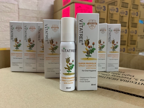 Keo ong dạng xịt giảm ho Vitatree Super Propolis Spray complex with Honey của Úc 30ml