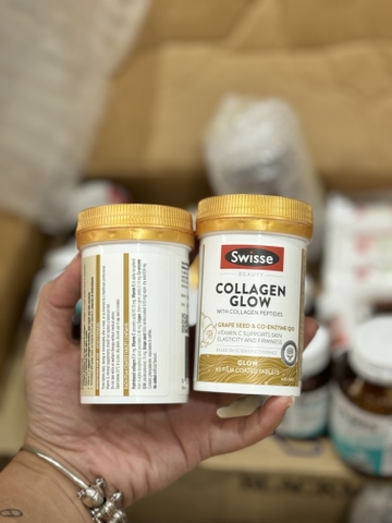 Bột uống Collagen Glow Swisse 120gr Úc- Ngừa Lão Hoá, Da Căng Mịn