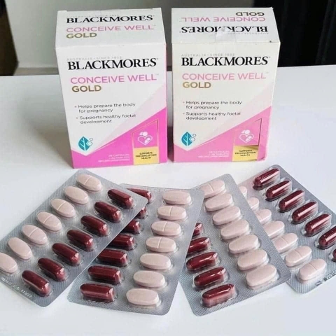 Viên uống hỗ trợ tăng khả năng thụ thai cho nữ Blackmores Conceive Well™ Gold của Úc 56 viên