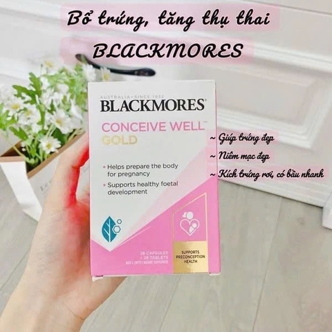 Viên uống hỗ trợ tăng khả năng thụ thai cho nữ Blackmores Conceive Well™ Gold của Úc 56 viên