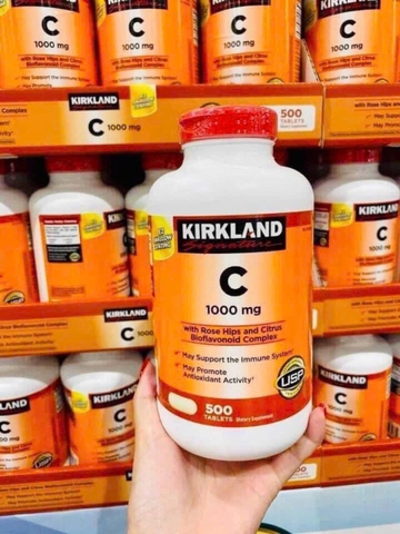 Combo Vitamin C Kirkland 500mg- Vitamin C Kirkland 1000mg 500 Viên Chính Hãng Mỹ