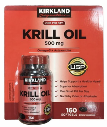 Dầu nhuyễn thể Kirkland Krill Oil 500mg 160 viên của Mỹ