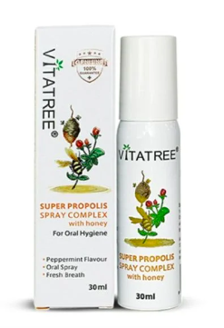 Keo ong dạng xịt giảm ho Vitatree Super Propolis Spray complex with Honey của Úc 30ml