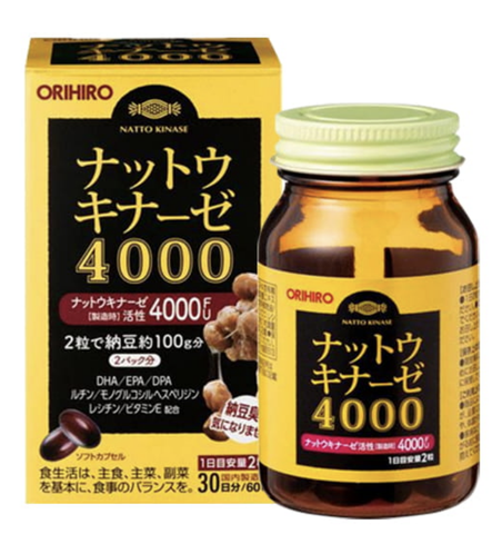 Viên uống phòng ngừa đột quỵ, tai biến Orihiro Nattokinase 4000FU
