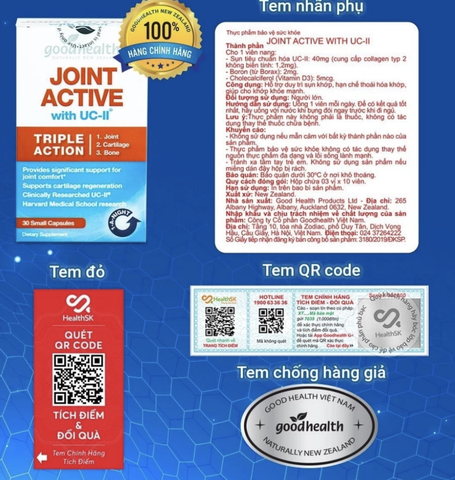 Viên uống bổ khớp Joint Active GOODHEALTH Hỗ trợ tái tạo sụn khớp