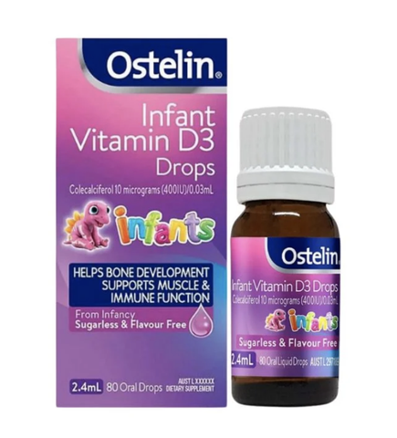 Vitamin D3 dạng giọt cho trẻ sơ sinh Ostelin Infant Vitamin D3 Drops của Úc 2.4ml