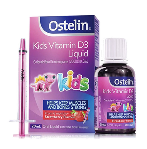 Vitamin D3 dạng nước cho bé từ 6 tháng tuổi Ostelin Kids Vitamin D3 Liquid của Úc 20ml